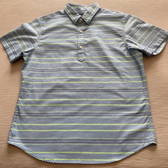 Banana Republic Men’s Oxford short sleeve 3 button shirt size lg - Picture 1 of 8